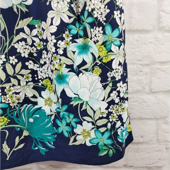 A Old Navy Women's Blue Floral Strapless A Line Fit & Flare Canvas Dress Size 0 - Picture 10 of 13